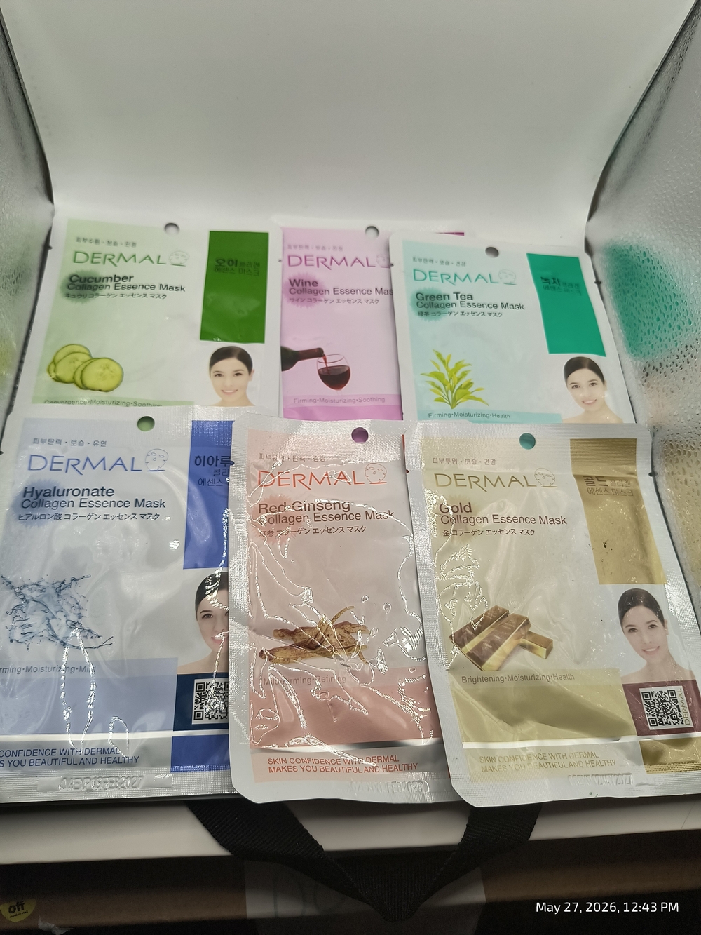 Dermal Collagen Essence Mask Variety Pack 6 CT New Skincare Face Mask